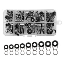 45Pcs Fishing Rod Repair Kits Fishing Rod Guides Top Rings Wear