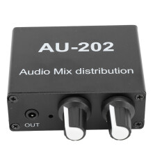Stereo Mixer 2 In/2 Out with 3.5mm Jacks & Independent Volume Control