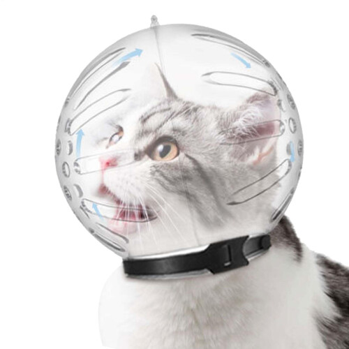 Cat Muzzle | Breathable Transparent Cat Muzzle with 46 Holes | Anti-Bite Protective Cover for Chewing and Licking