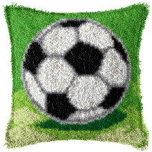 Football Pattern Latch Hook Cushion Cover Latch Hook Kit For Beginners Pillowcase Embroidery Kit 43 X 43 Cm For All Ages