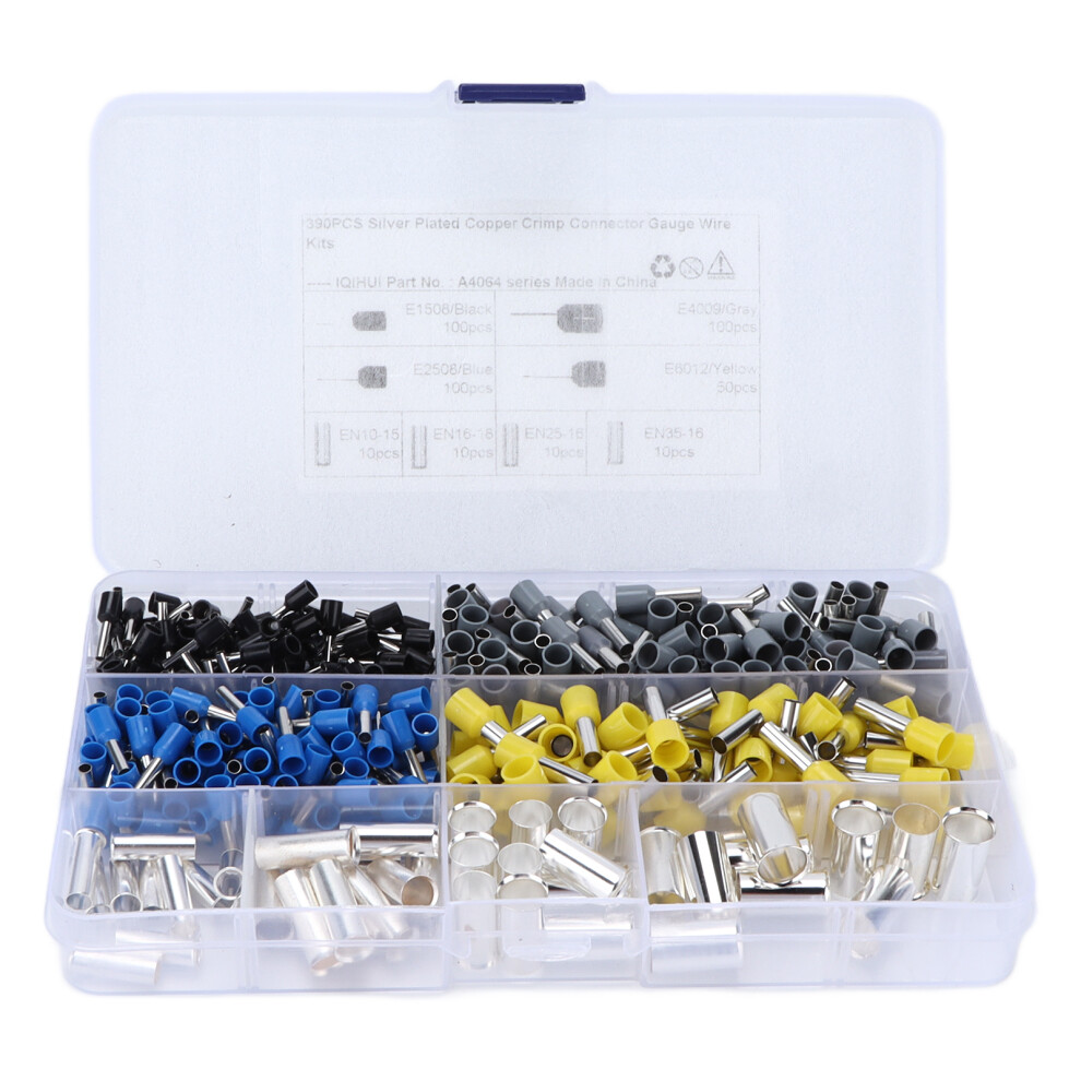 390 Pcs Crimp Wire Ferrule Kits Anti Corrosion 8320539153919