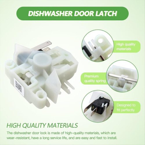 Door Switch Latch Replacement for Dishwasher Door Latch Lock 2
