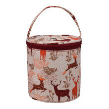 Yarn Storage Bag Portable Round Woven Organizer Small Size Zipper Bag for Knitting Projects and Yarn Storage