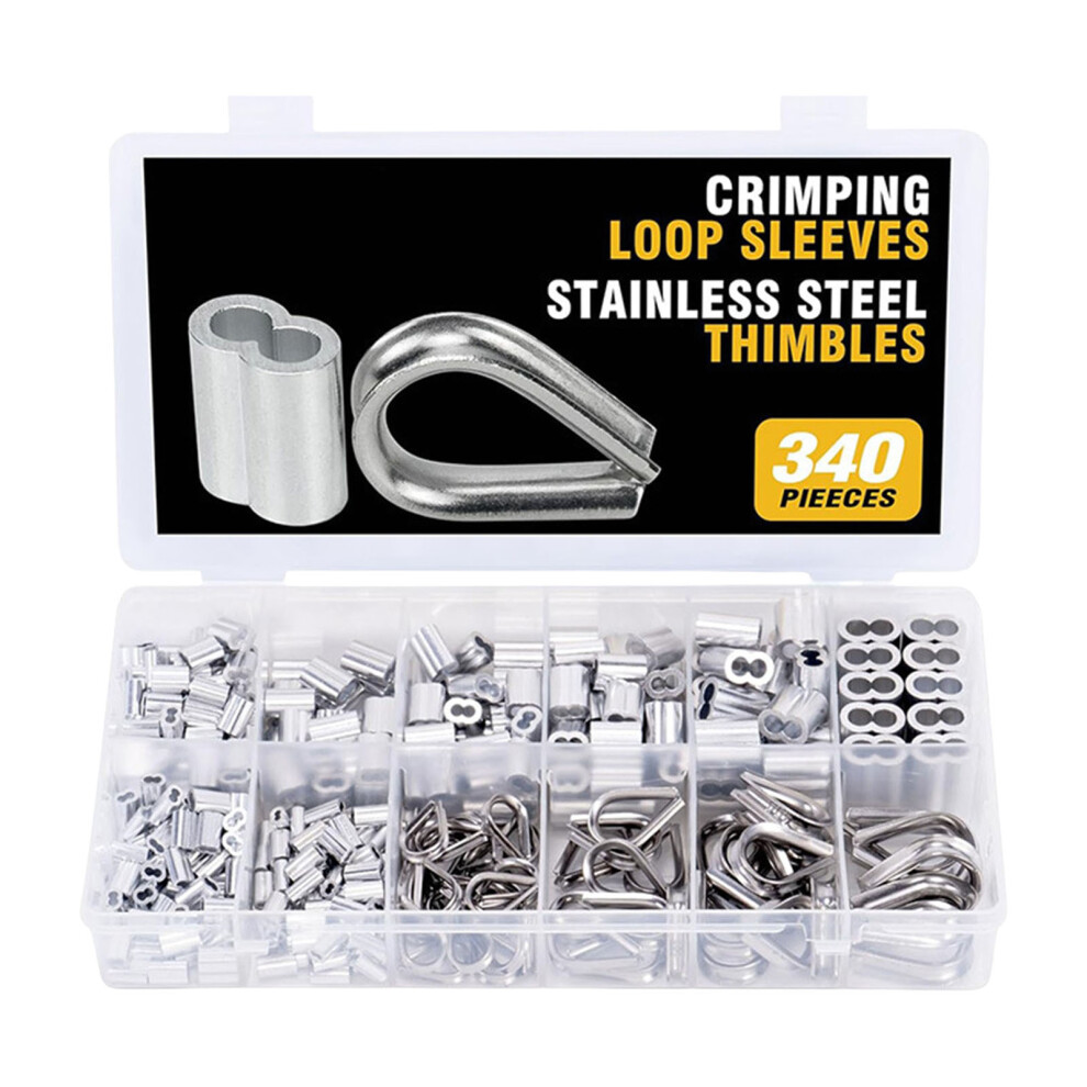 Wire Rope Cable Thimbles Aluminum Crimping Looping Sleeve 3/64'' 7751000010478