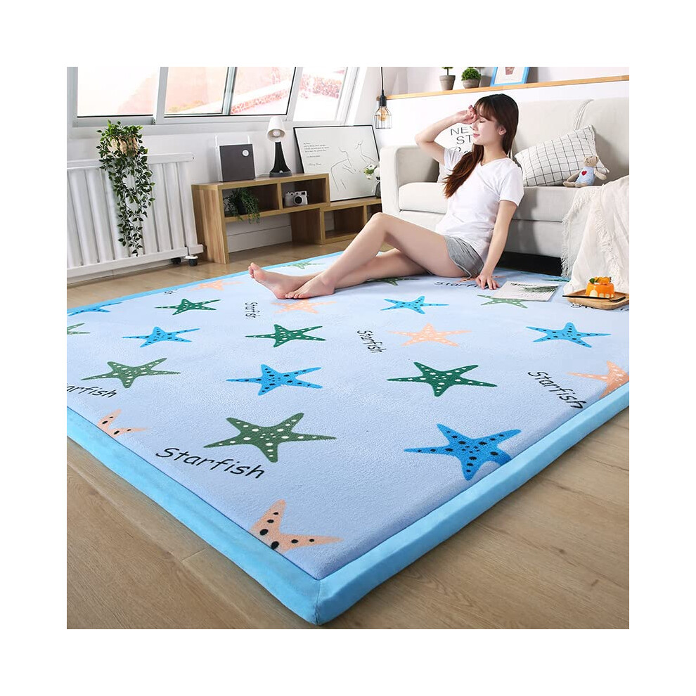 Custom Size Large Kids Nursery Rug, Coral Velvet Soft Carpet for Bedroom, Playroom, Yoga, Crawling, and Walking
