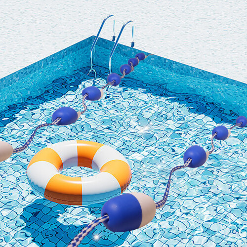 Pool Barrier Rope with Floats 16Ft Hooked Pool Divider Pool 2