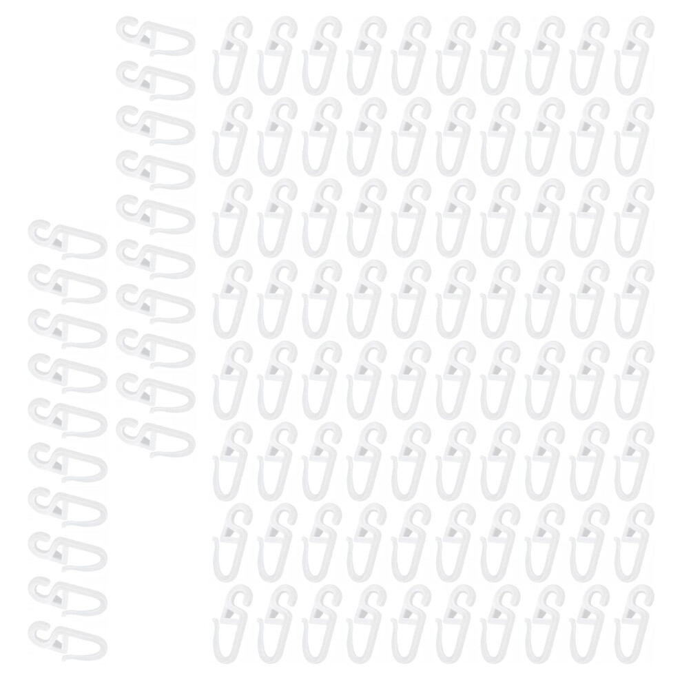 Pack of 100 S Shape Curtain Rails Gliders Hooks Smooth Slide-image-OPC-PKFHZYC-NEW