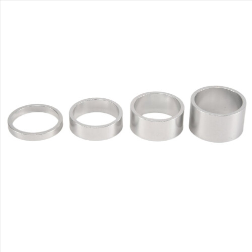 4 stk./sæt 5/10/15/20 mm aluminiumslegering styrestangsafstandsstykke, sølv