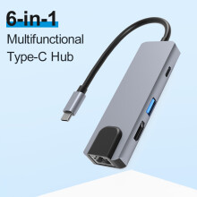 6-in-1 Type-C Hub Multifunctional Type-C Converter
