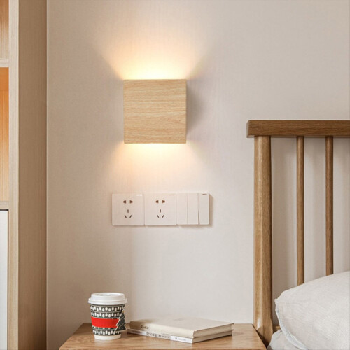 Wood Grain Bedroom Bedside Wall Lamp Background Corridor Lamp A 1
