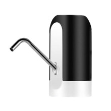 Water Pump for 2-5 Gallon Bottles, ABS+Silicone+304 Stainless Steel, 5V USB Charging, 4W Power, Black