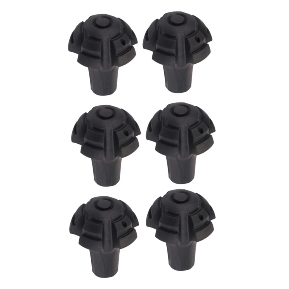 Anti-Skid Crutch Foot Sleeves 6pcs Set for Elderly Non-Walking Cane Accessories Elastic Material for Outdoor Use