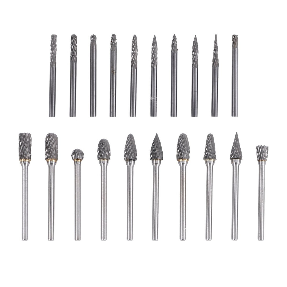 Double Cut Carbide Rotary Burr Set 20Pcs Die Grinder Bits 4713779603575