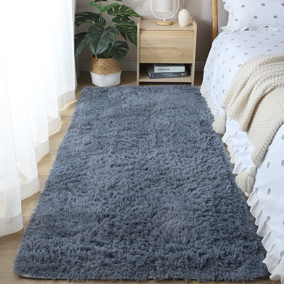Modern Area Rug 200x300cm Gray Soft Shaggy Carpet Non-Slip Floor Mat for Bedroom Living Room Nursery Kids Baby Girls-image-OPC-PKFJ85J-NEW