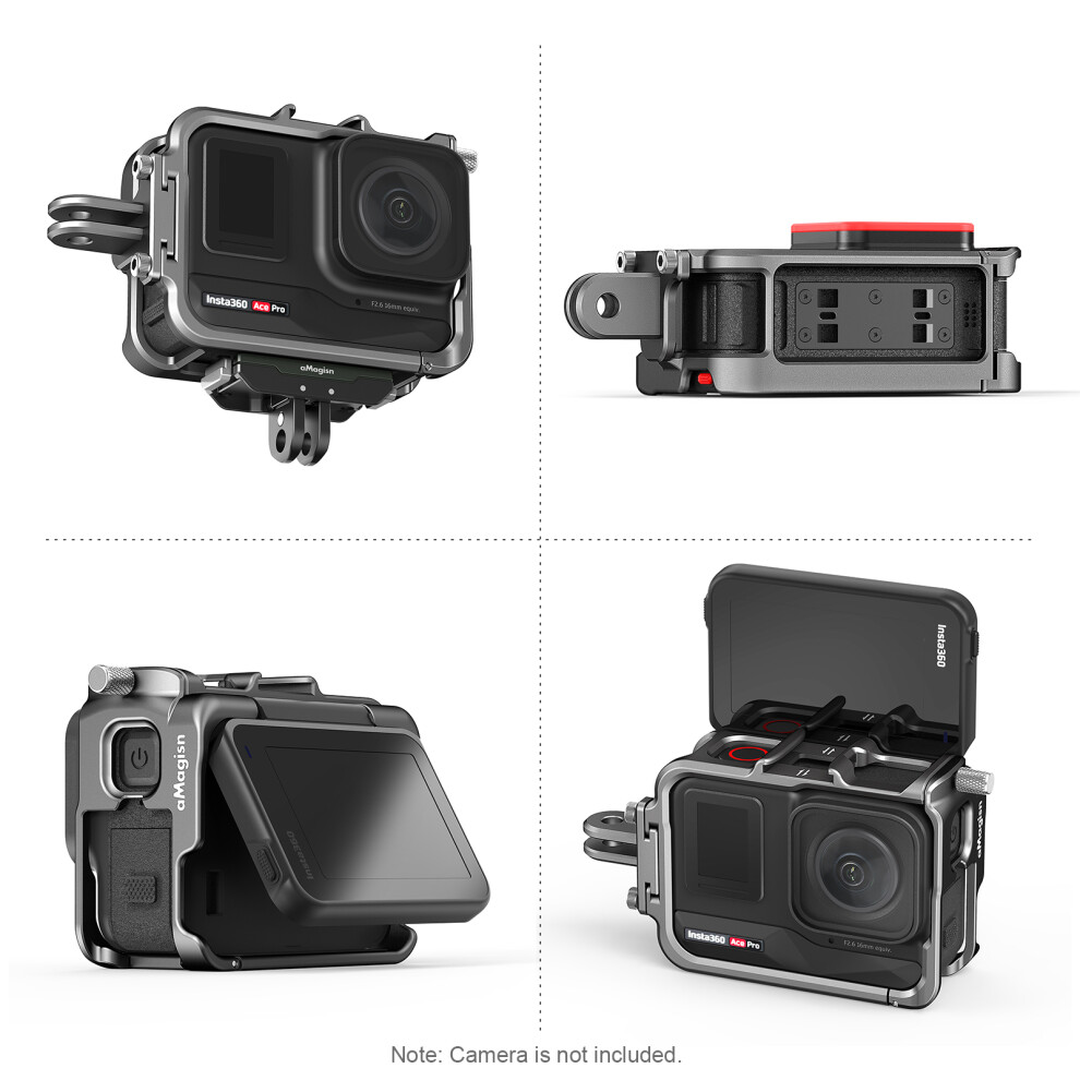 Ac01 Aluminum Sports Camera Cage With Dual Cold Shoe Mounts For Insta360 Ace 88.3X61.2x33.6mm 4961349142331