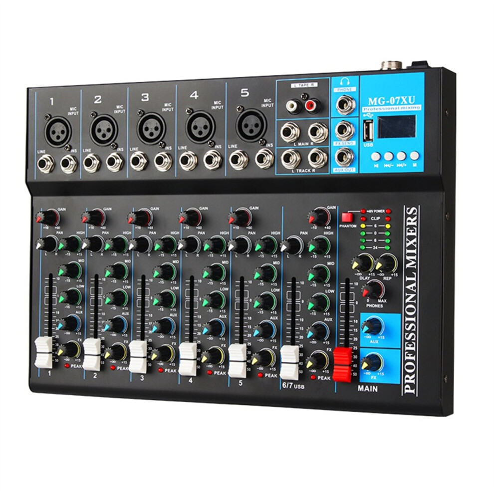 Merkkitön Professional 7-Channel Audio Mixer With Usb Mp3 Player Eu Plug