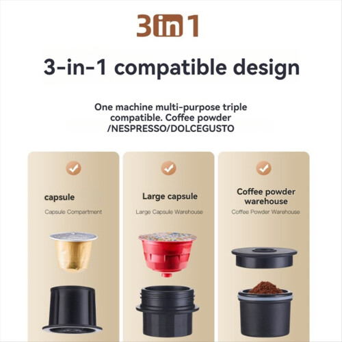 Portable Coffee Maker Electric Espresso Machine High-Capacity White 2