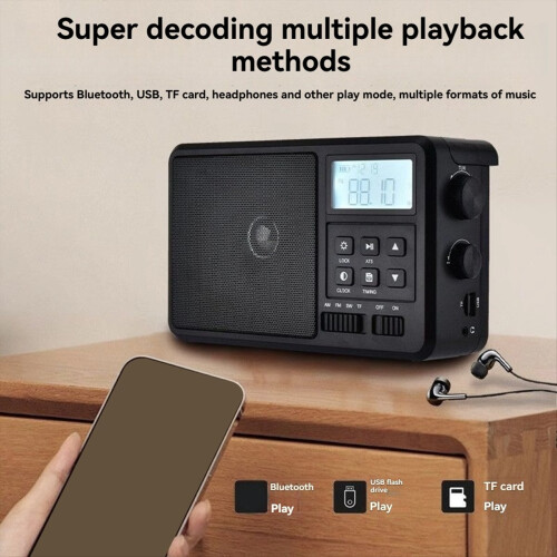 Internet Radio Best Reception FM Bluetooth Radios Speaker EU Plug 2