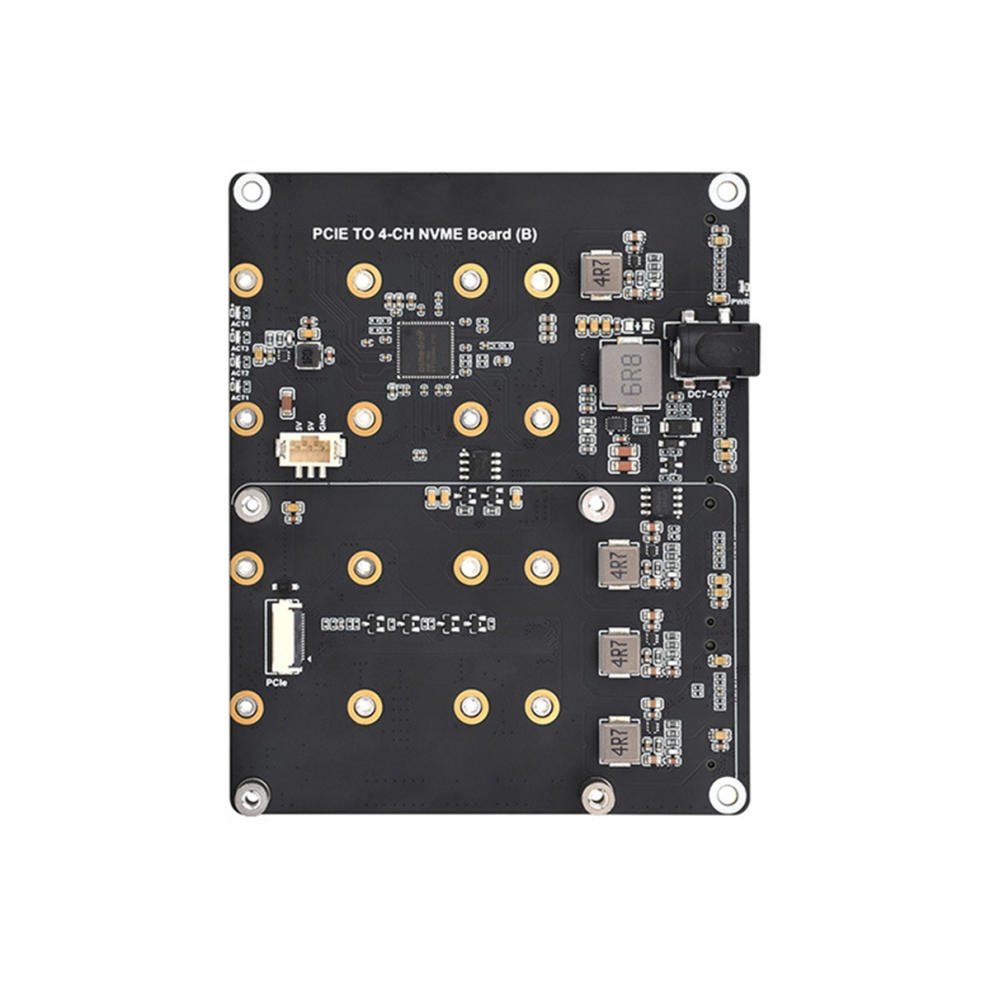 Waveshare For Raspberry Pi 5 Pcie To 4-Ch M.2 Nvme Ssd Adapter Board 4711736657425
