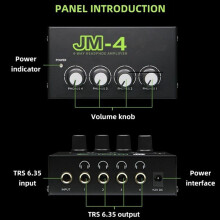 Amplificatore per cuffie a 4 vie, amplificatore per cuffie stereo a 4 canali, spina UE