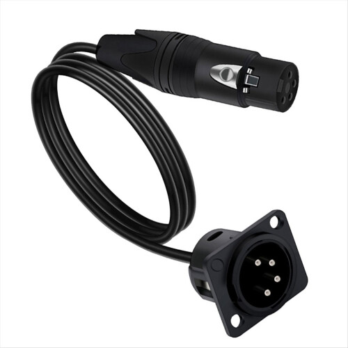 4Pin Τύπος XLR Πλαίσιο Στήριξης Σασί σε Θηλυκό σύνδεσμο XLR 5 μέτρα 2