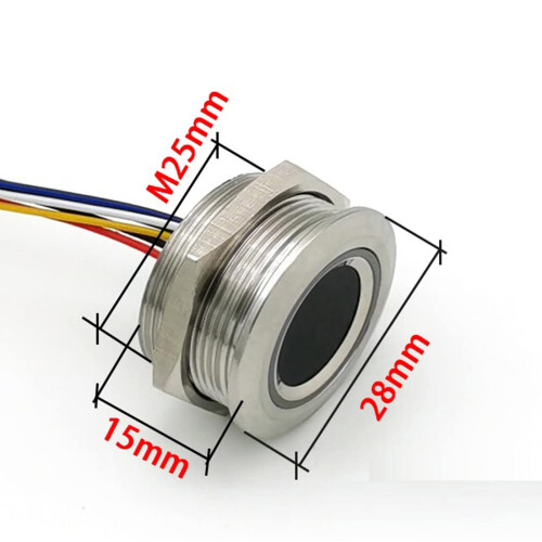 R503 RGB Ring Indicator LED Control Module DC3.3V MX1.0-6Pin Capacitive Fingerprint Sensor 15mm Size 1
