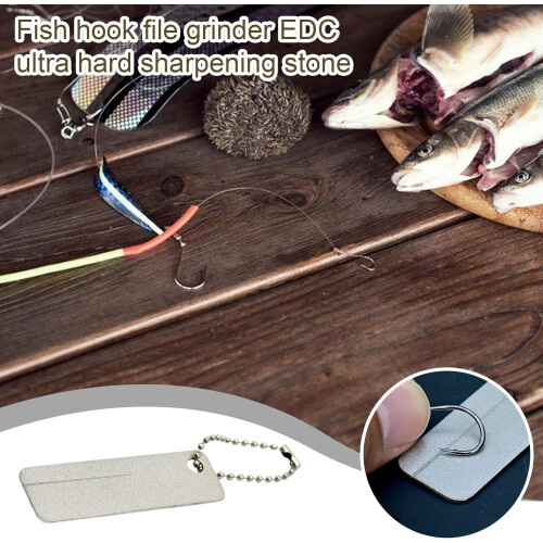 Fishing Hook Sharpener Keychain Tool - Portable Camping Pocket Sharpener for Scissors Machetes Garden Tools 1