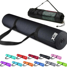 (Black) Sports Yoga Mat, Non Slip Exercise mat, 6mm Thick Workout Mat, Best for Pilates Gymnastics Gym Meditation & Stretching, Lightweight