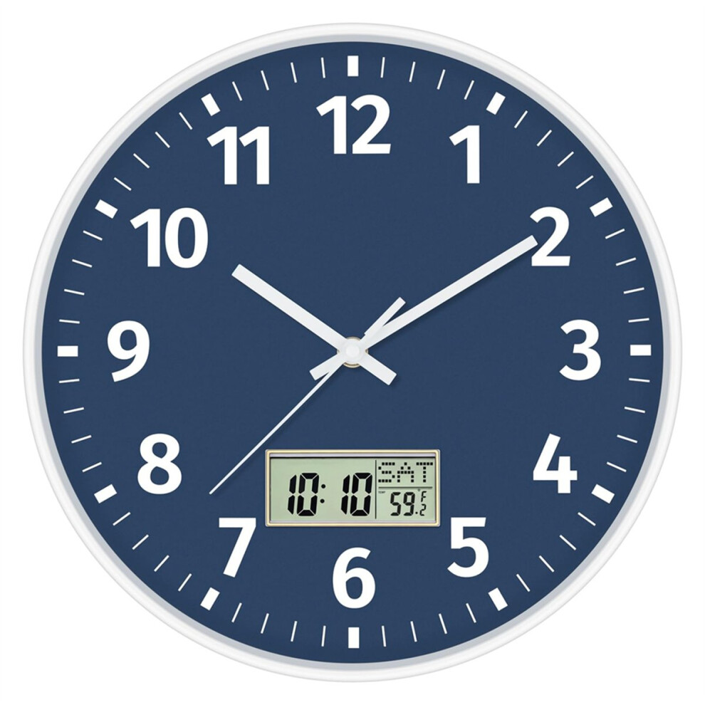 Merkkitön Digital Wall Clock With Time, Day Of Week And Temperature, Silent