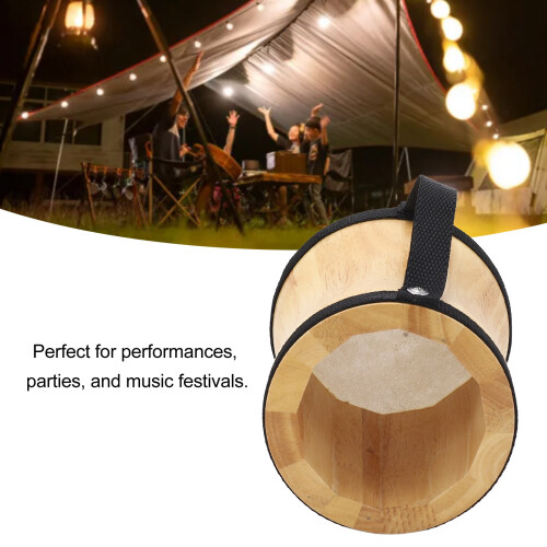 Lightweight Hand Drum with Sheepskin Top & Strap for Performances 2