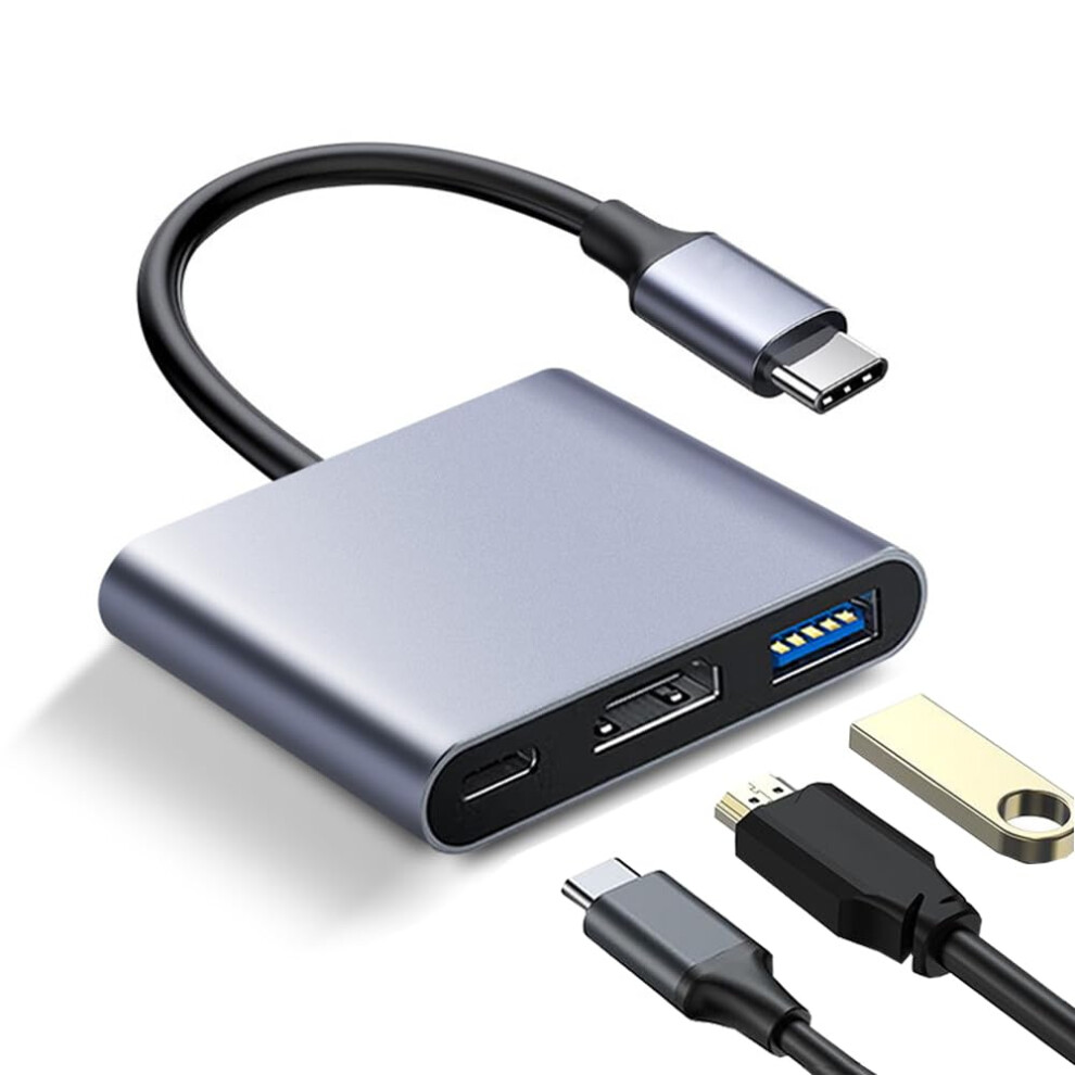 Usb C To Hdmi Multiport Adapter 4K, Type C Hub With Usb 3.0, Fast Charging For Iphone 15, Ipad Pro, Macbook, Dell, Samsung 6447073648649