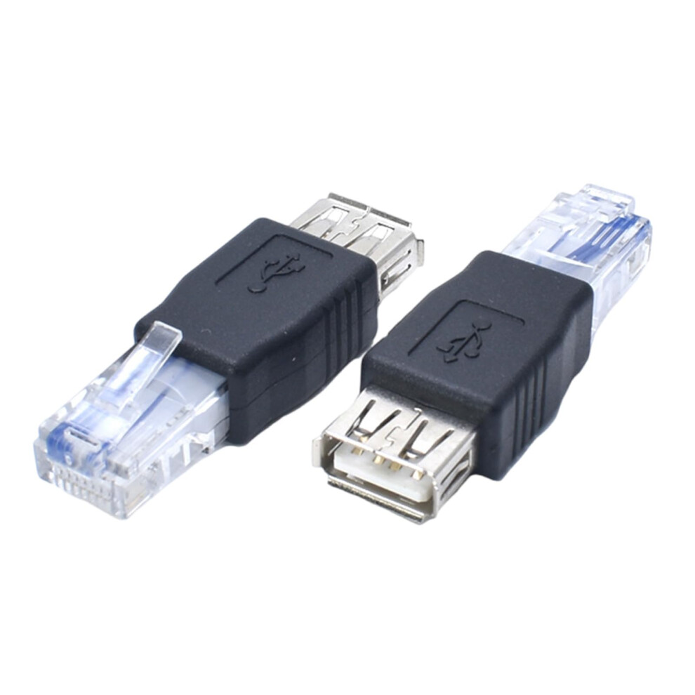 Ethernet To Usb Adapter 2Pcs Rj45 Male To Usb Female Converter Compatible With Adsl Modem Router High-Speed Connectivity 9016109824639