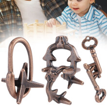Anti-Stress Zinc Alloy Puzzle Lock Toy Set for Kids & Adults 8+