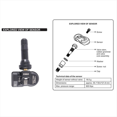 Sensor de presión de neumáticos TPMS programable para TS408, TS508 y ITS600 1