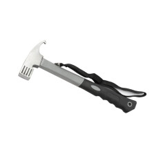 2-in-1 Camping Hammer Nail Puller High-Strength Carbon Steel Mallet for Outdoor Hiking and Camping Accessories Gray