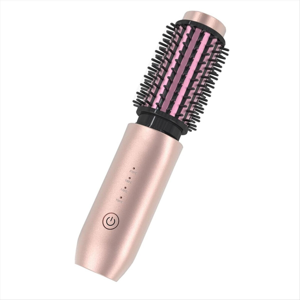 Merkkitã¶N Cordless Hair Curling Iron Brush, Mini Travel Hot Straightener Comb,A