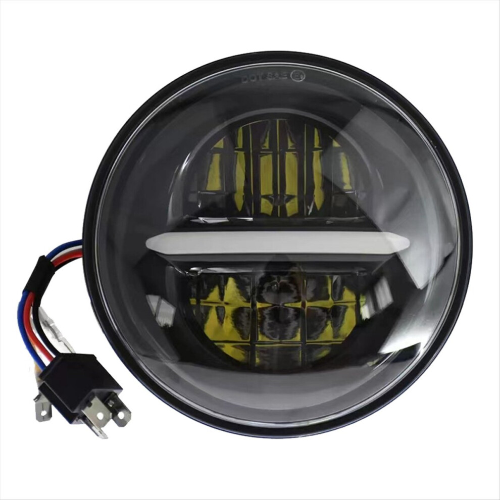 Retro Motorcycle 5.75 Inch Led Headlight Headlamp For Harley Black 4713049616601