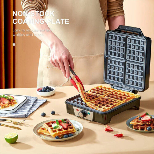 4-slice Nonstick Iron Compact Square Design EU-pistoke 2