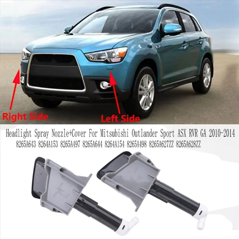 4 Pieces Headlight Spray Nozzle+Cover For Mitsubishi Outlander Sport 4713049611095