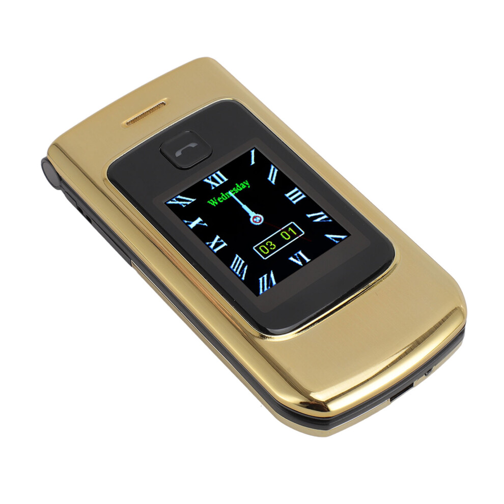 Senior Flip Cell Phone Big Button 2.6" Screen 4800mAh Battery Gold