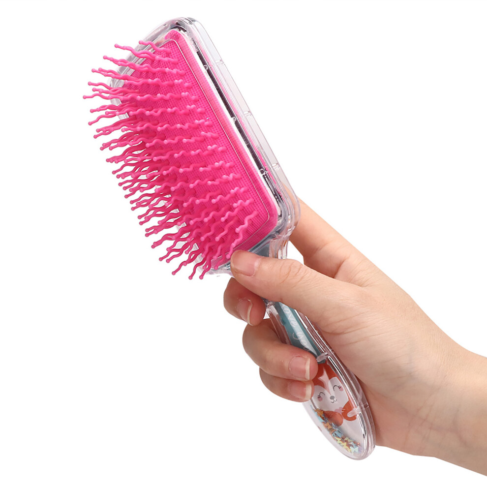 Kids Cartoon Sequins Gasbag Hairdressing Comb For Scalp Care Blue