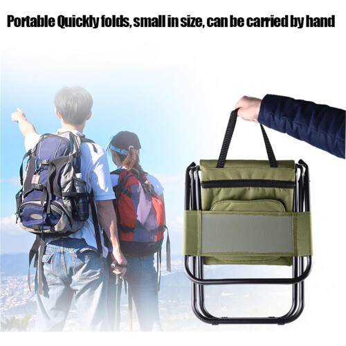 Fishing Chair Lightweight Portable Camping Stool with Backrest, Multi-Function Foldable Design, Blue 1