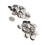 100 Set Pin Back Button Parts Blank Smoothing 8
