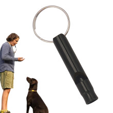 Adjustable Ultrasonic Dog Training Whistle Metal With Lanyard High-Frequency Ultrasonic For Recall Obedience Black