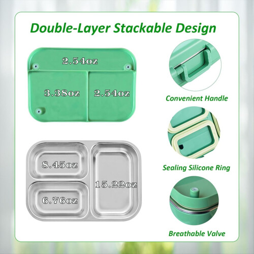 Leakproof Bento Lunch Box for Kids & Adults- Multi-Compartment 2