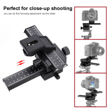 4-Wege Makro-Fokussier-Schiene – Präzise DSLR-Kamera-Bewegung, Schwarz