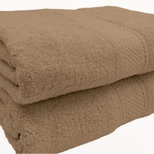 (Latte) 2X Super Jumbo Bath Sheets - 100% Cotton, 600GSM, Soft and Absorbent, 100x180cm, Solid Design, Beach Towel, Big Wrap Towel, Unisex,