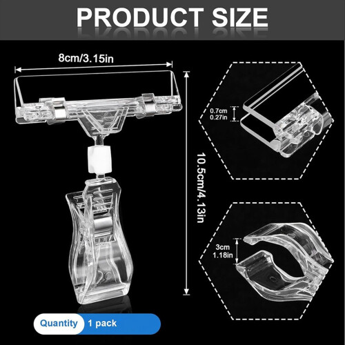30PCS Clear Sign Clips Plastic Rotable -Clip Sign Holder 1