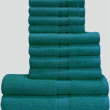 (Jade 10pcs set) 10-Piece Bargain Soft Towel Bale Set - 500GSM Face, Hand, and Bath Towels for Your Bathroom