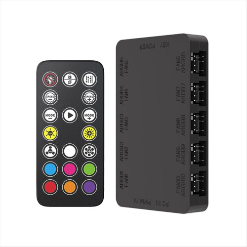 ARGB Cooling Fan Hub10-Port 4Pin 5V-3Pin Controller Fan Μαύρο 2